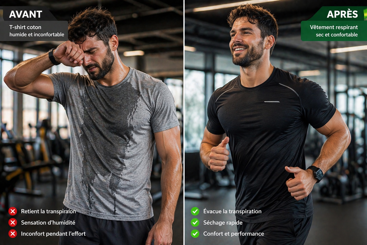 vêtements sport homme respirant
